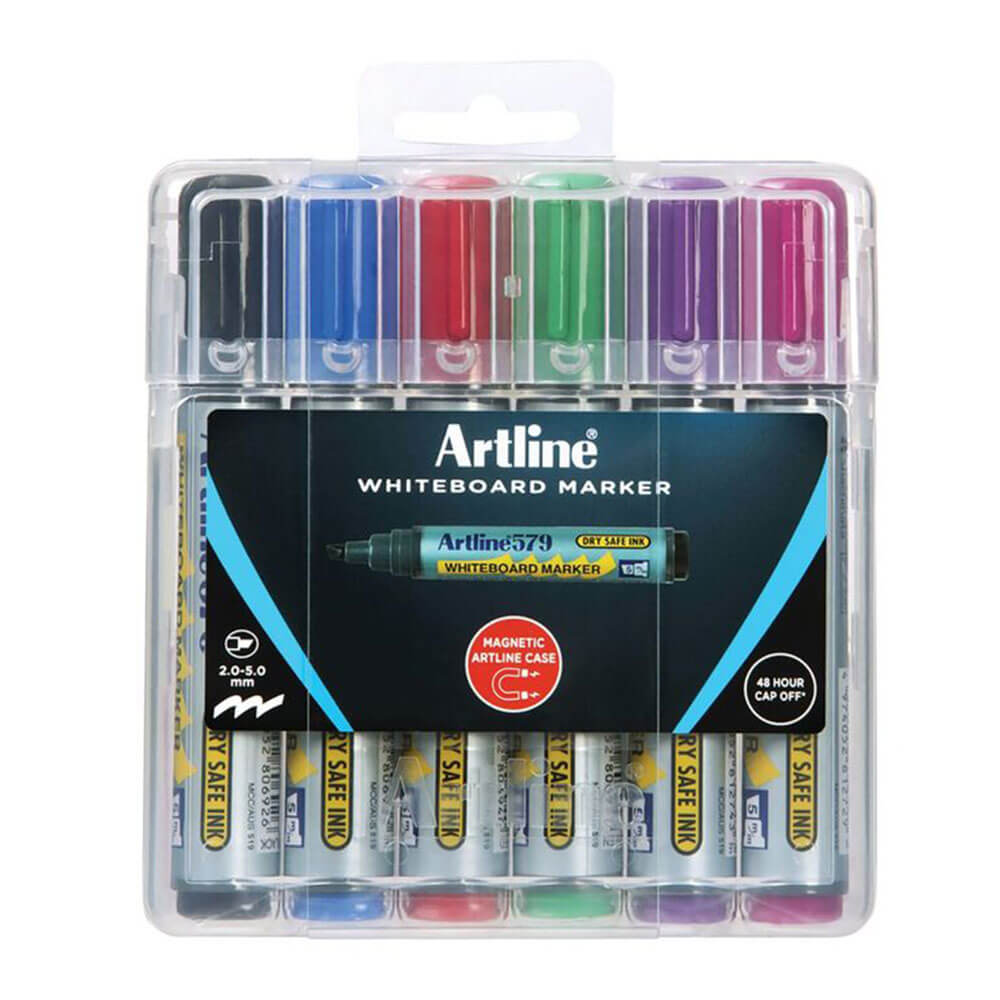  Artline Whiteboard-Marker im Hartschalenetui, 5 mm, sortiert