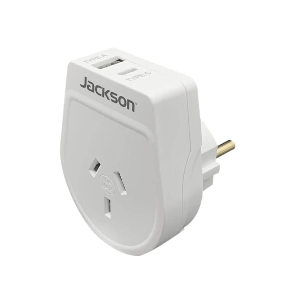 Jackson Industries udgående USB-A & C rejseadapter