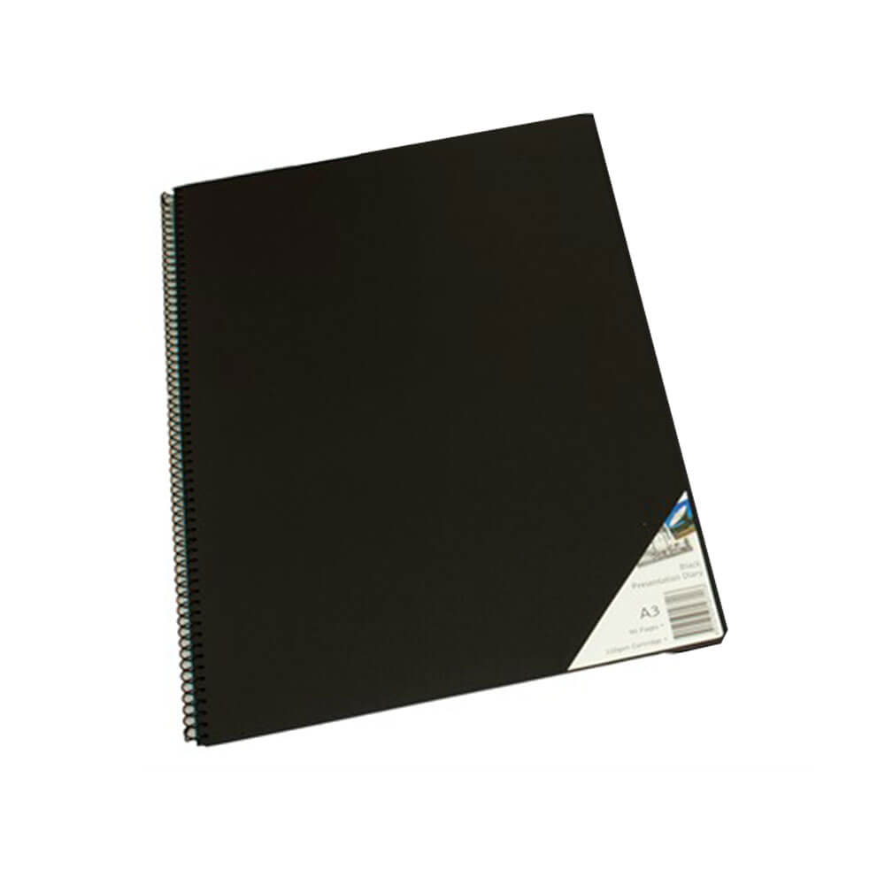 Quill Spiral Visual Art Diary Papel negro (45 hojas)