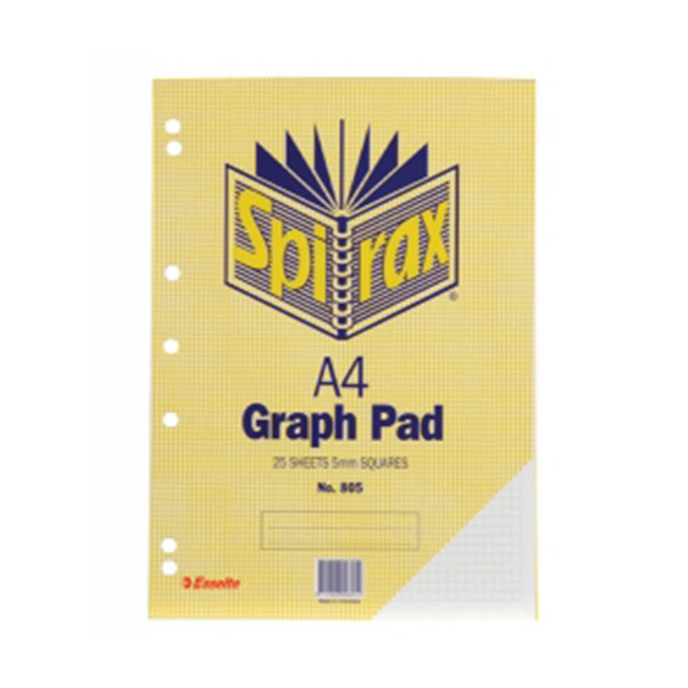 Spirax A4 25-Leaf Graf Pad (Pack of 10)