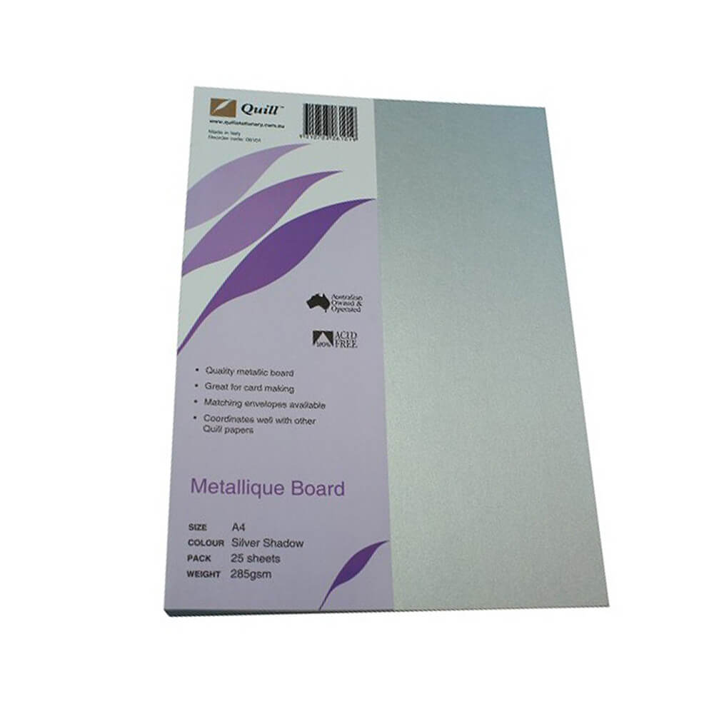 Quill A4 Metallique Board 285GSM (confezione di 25)