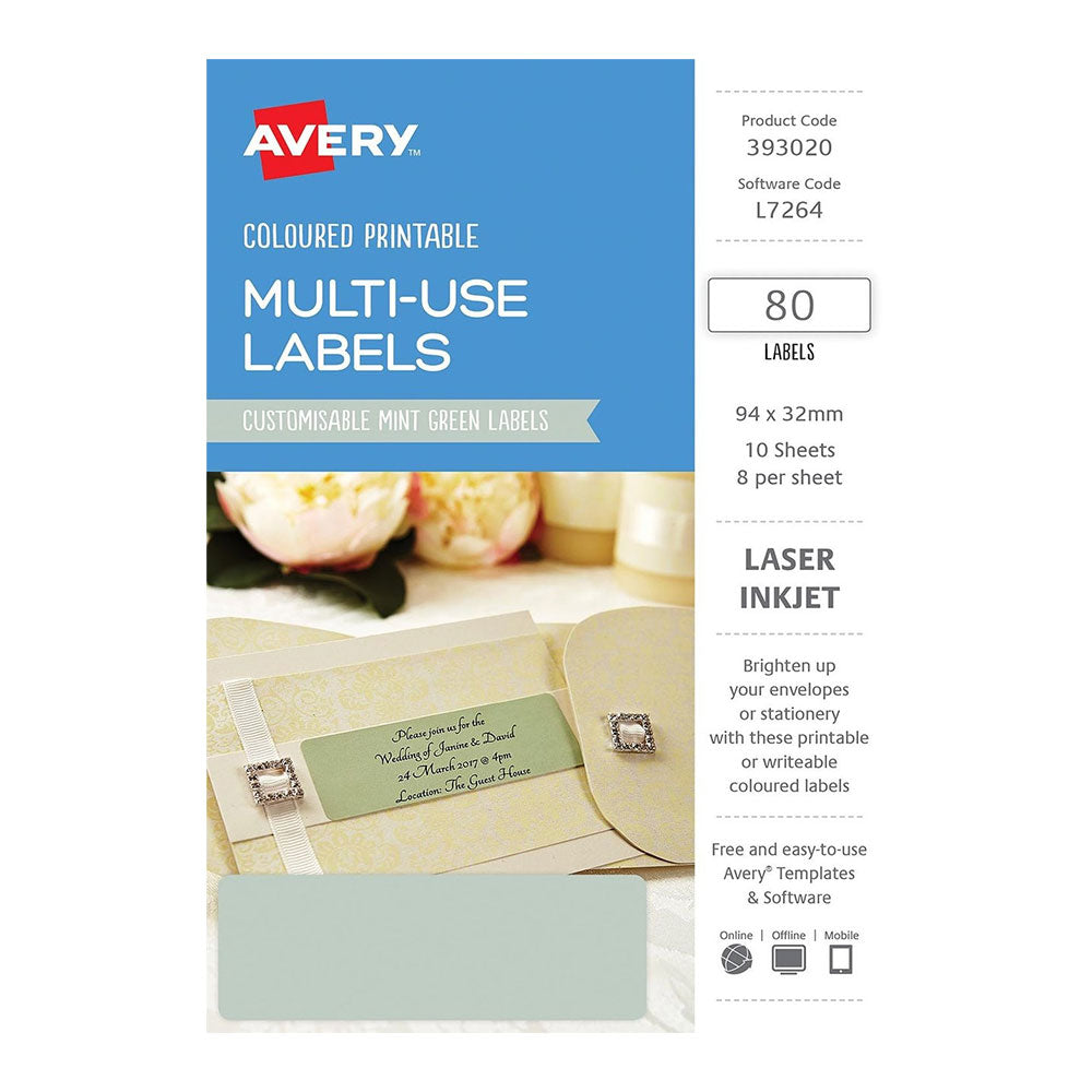 Avery rectangular láser etiqueta 80pcs (94x32 mm)