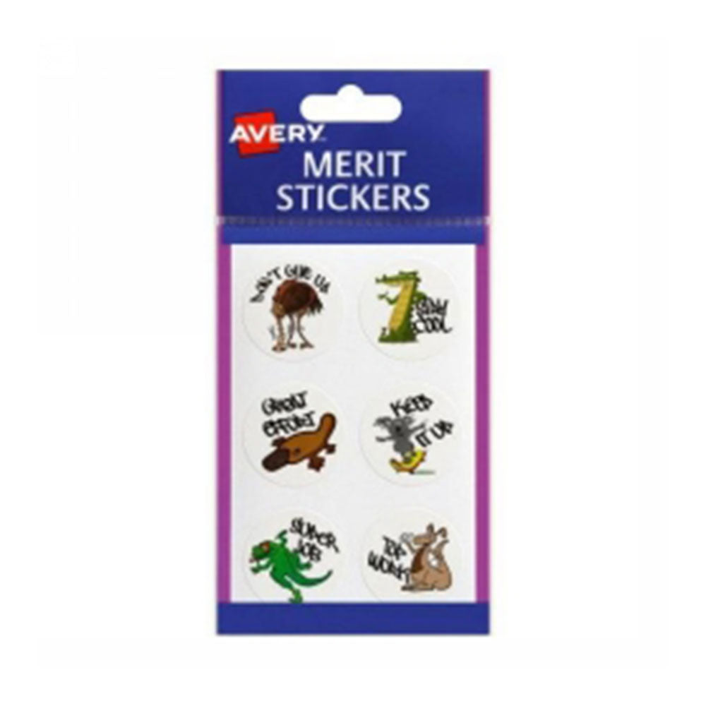 Avery Permanent Round Animals mériter les autocollants 96pcs