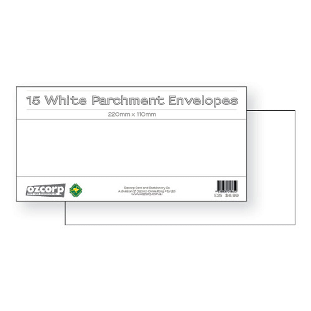 Ozcorp DL Premium perkament envelop 15pcs (22x11cm)