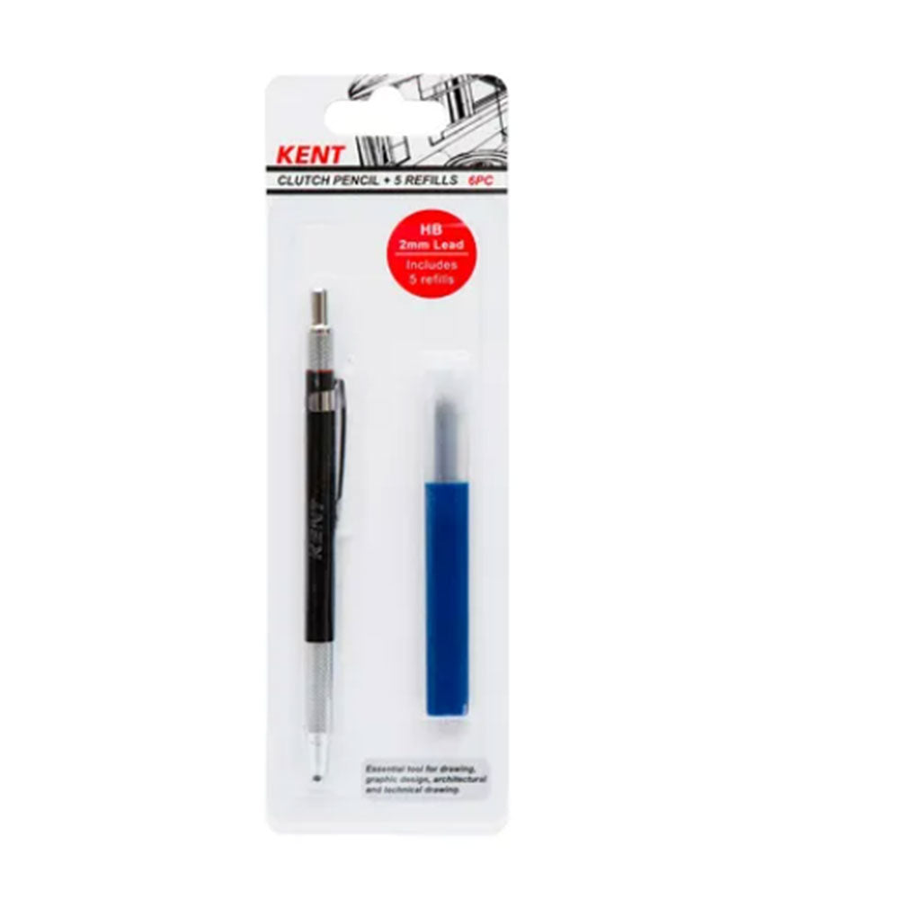 Kent HB Clutch Pencil with 5 Refills