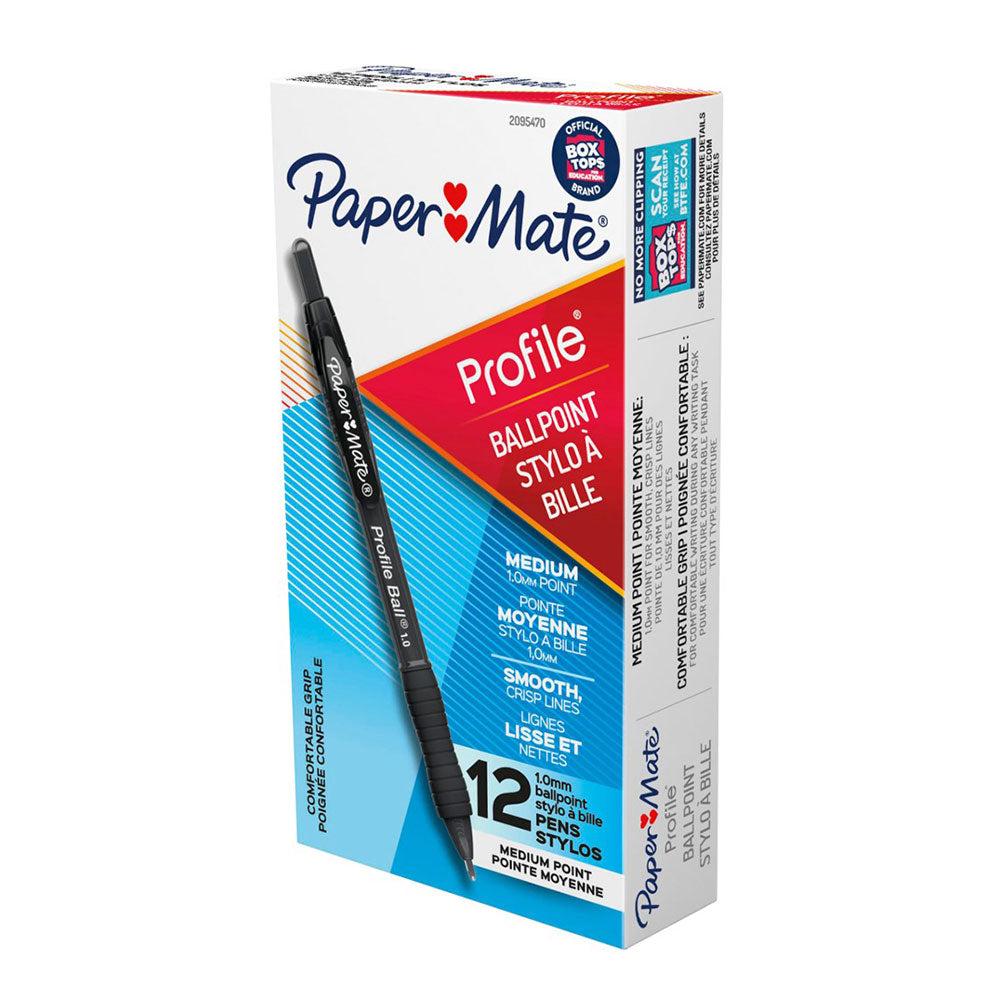 Papermate Profile Retractable Pen 1,0 mm 12 stk