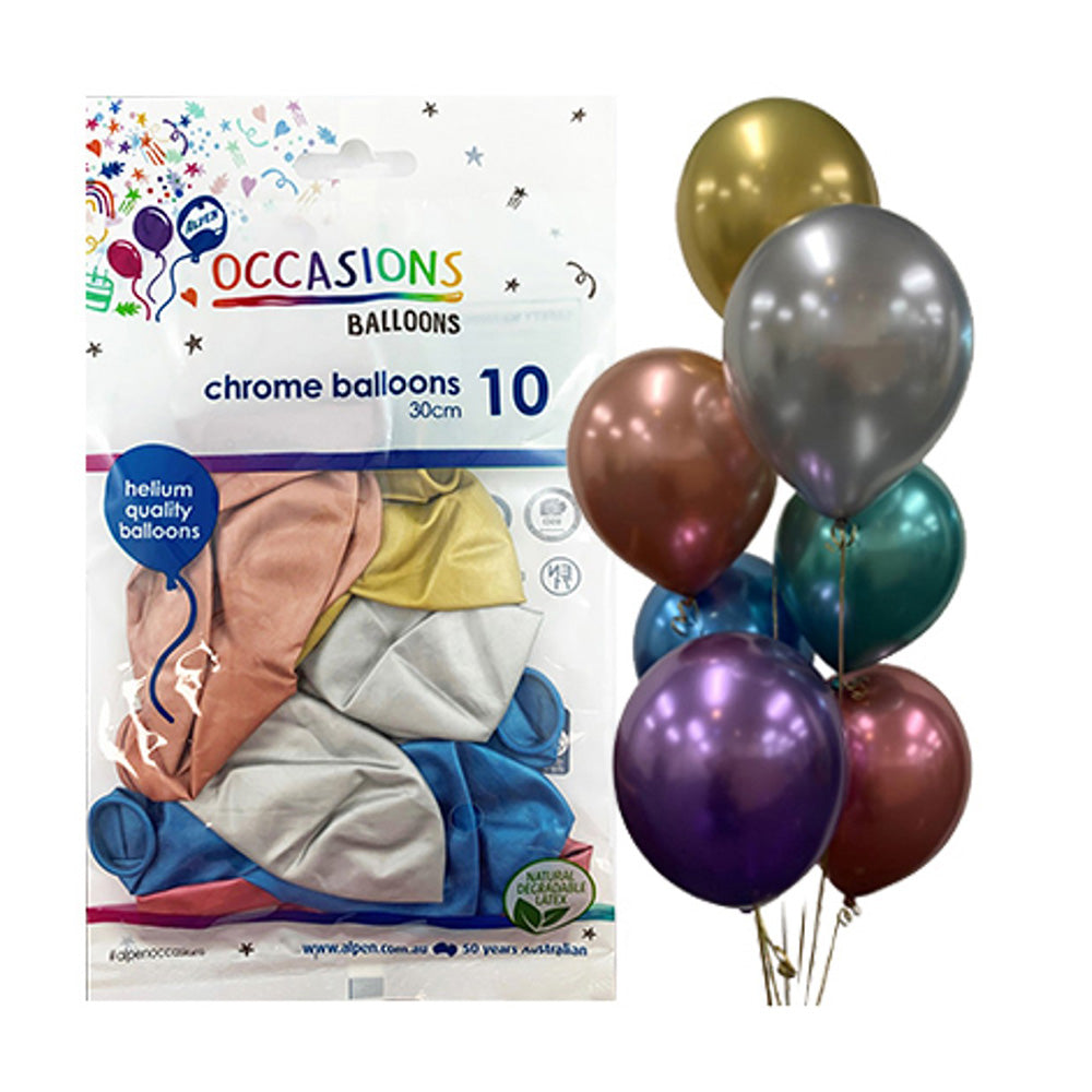 Alpen Chrome Balloons 30cm（10のパック）