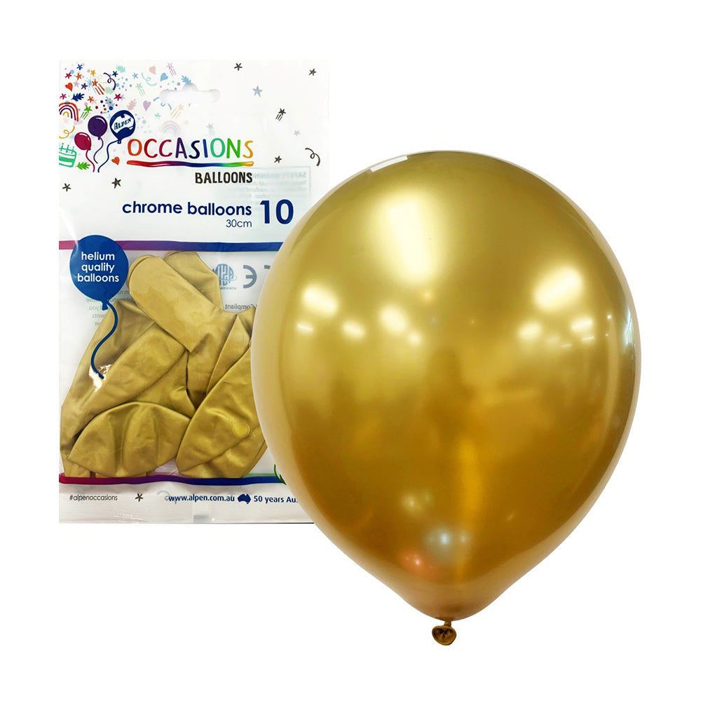 Ballons Alpen Chrome 30 cm (paquet de 10)