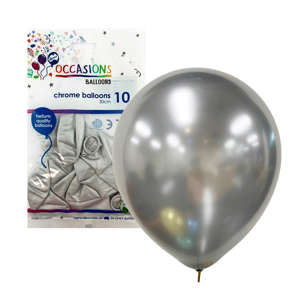 Alpen Chrome Balloons 30cm (pacote de 10)