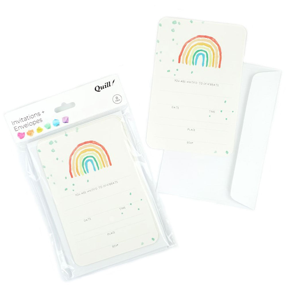 Cartão de convite de festa de quill e envelope 8pk