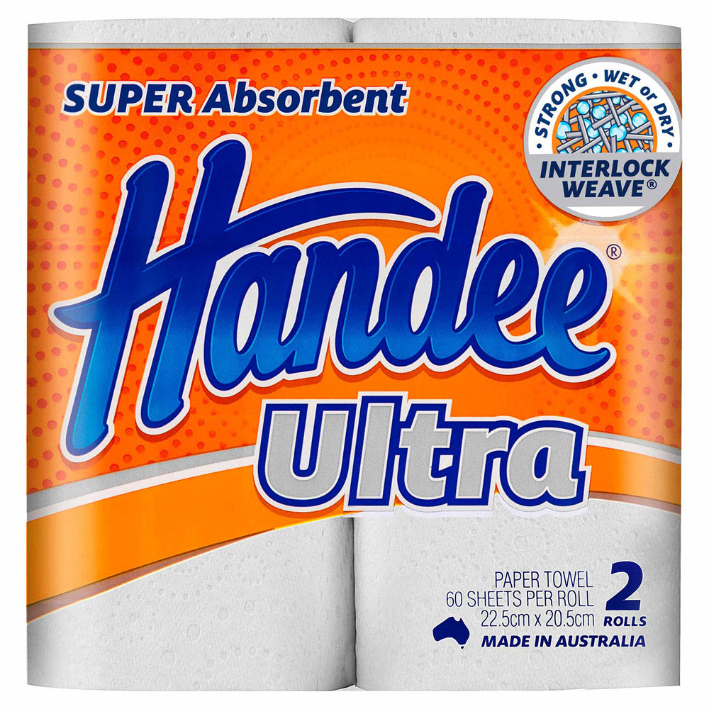 Handee 2-Ply Twin Pack Kitchen Paper Towel 60s