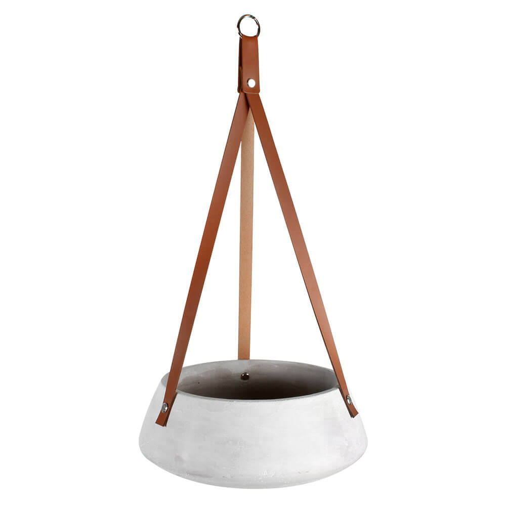 Lucee Concrete Poting Pot com pulseira de couro PU