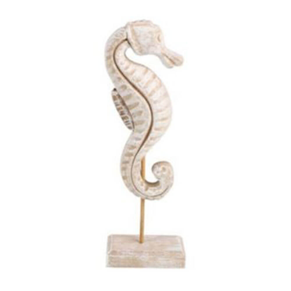 7 Seas Wooden Seahorse on Stand (35x11x6cm)