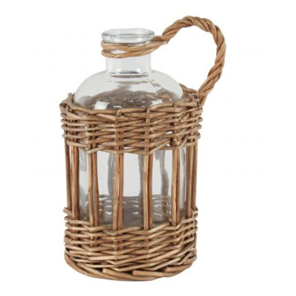 Jin Rattan & Wicker Rope innpakket glassvase