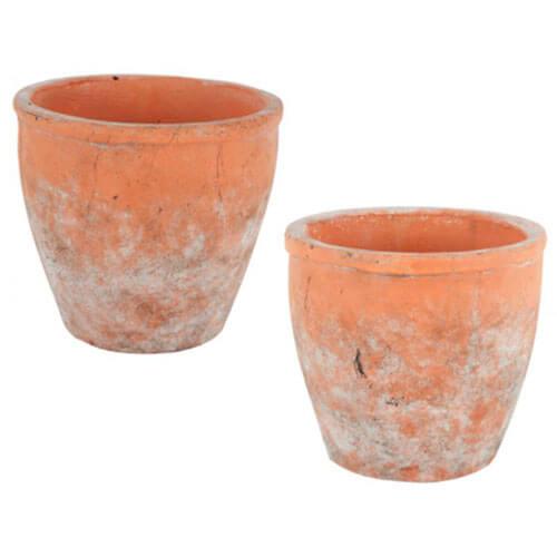 Sersi Antiqued Face Concrete Pot Terracotta