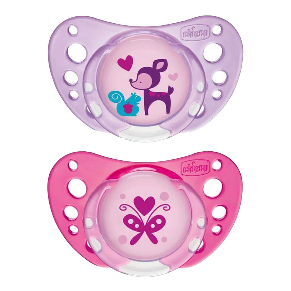 Chicco látex fisio de aire Pacifier de goma 2pc (niña)