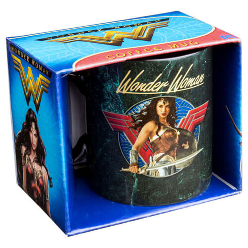 Wonder Woman Movie Sword Drawn Black Coffee Mug