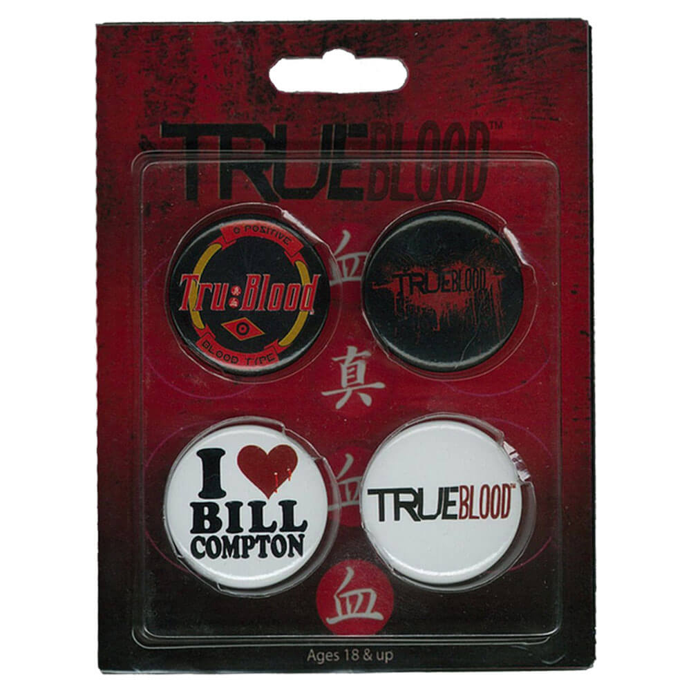 True Blood Pin Set de 4