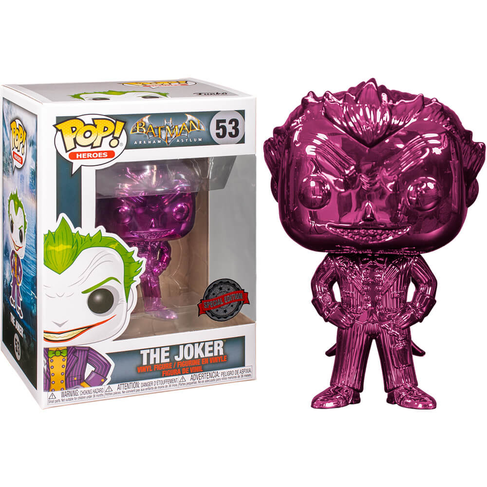 Batman Arkham Asylum The Joker Chrome US Excc Pop!