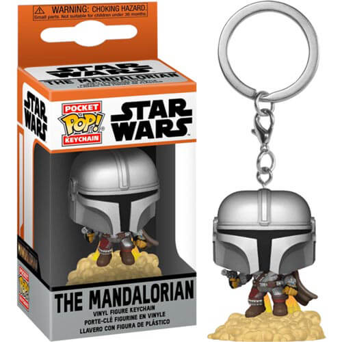 The Mandalorian with Blaster Pocket Pop! Keychain