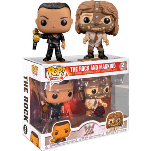 WWE The Rock vs Mankind US Exclusive Pop! Vinyl 2-pack