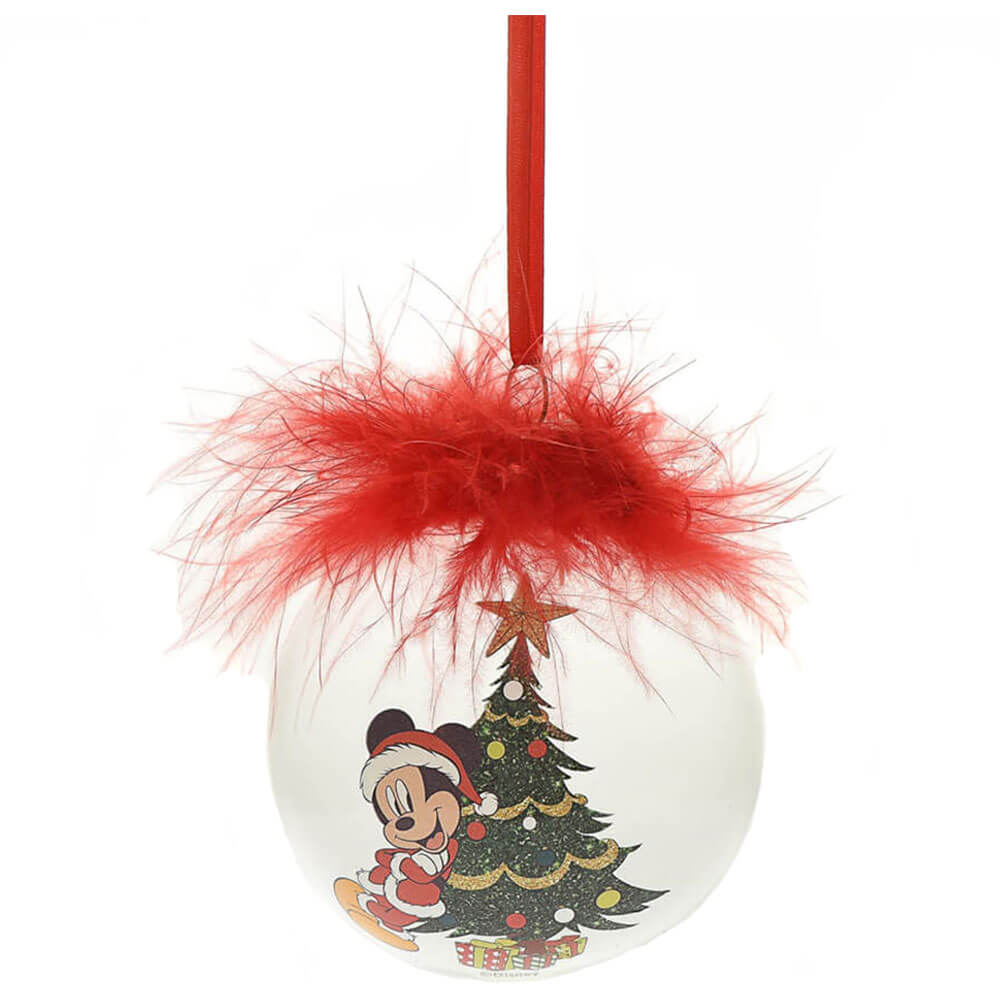 Bauble en verre de plumes de Noël Disney