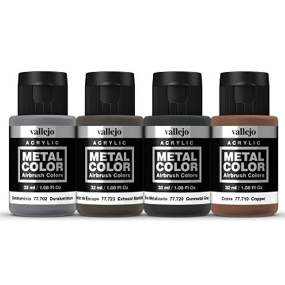 Vallejo metal color 4pcs juego de pintura acrílica