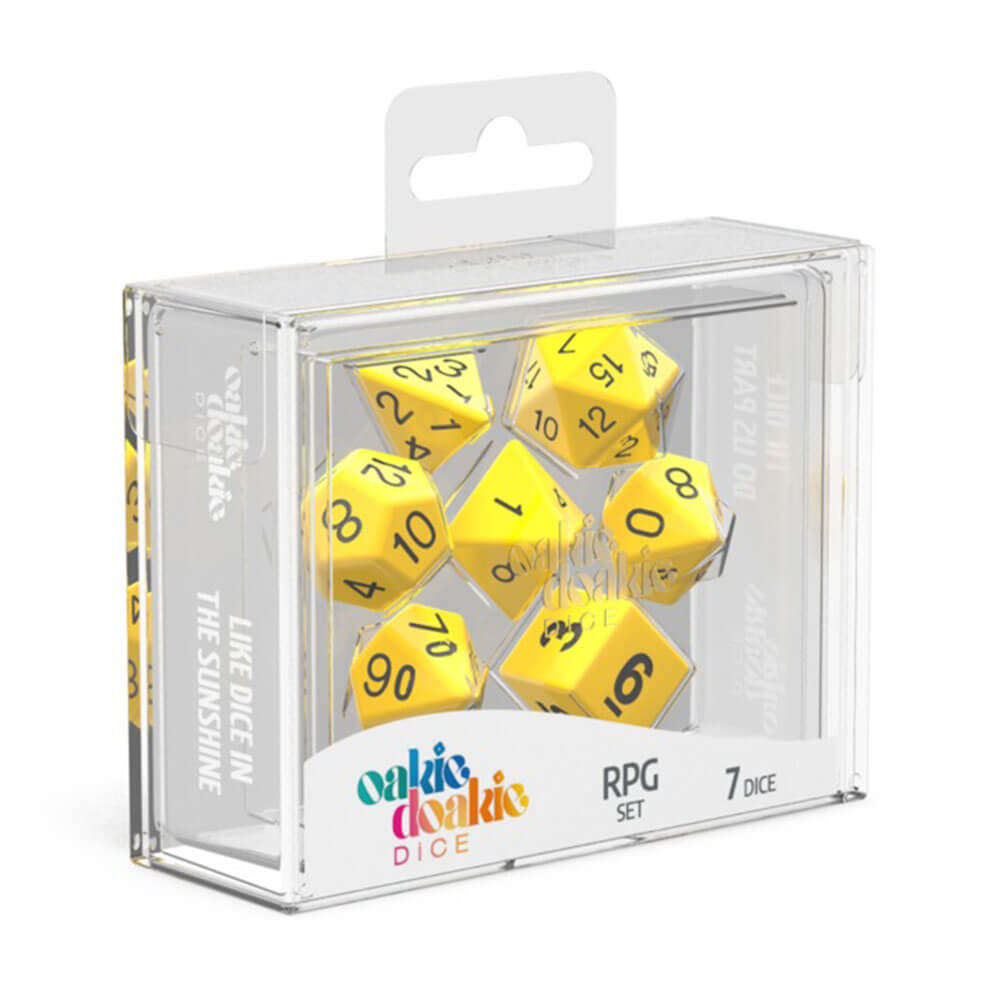 Oakie Doakie RPG Conjunto de dados sólidos 7pcs