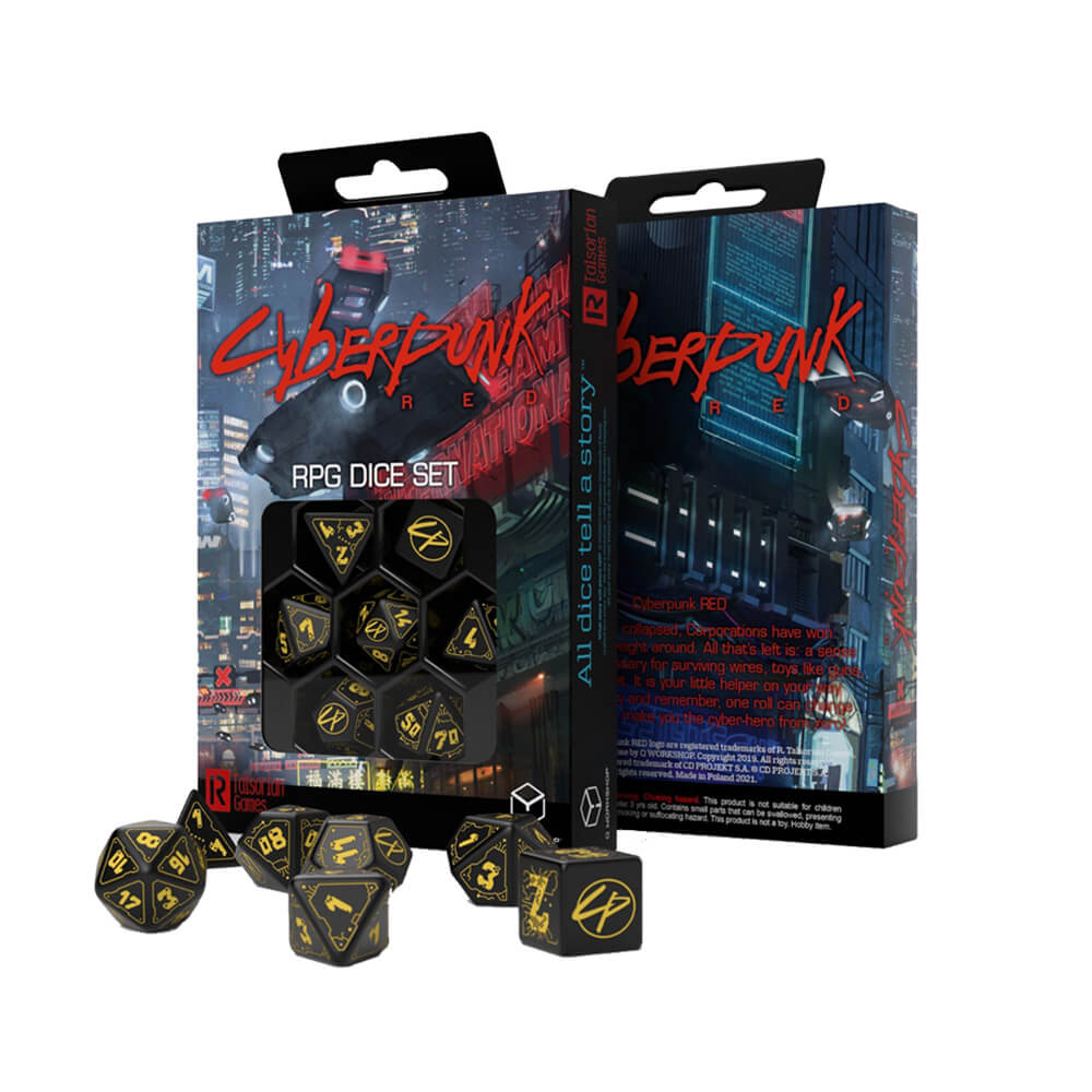 Q Workshop Cyberpunk Red Dice (Sæt på 7)