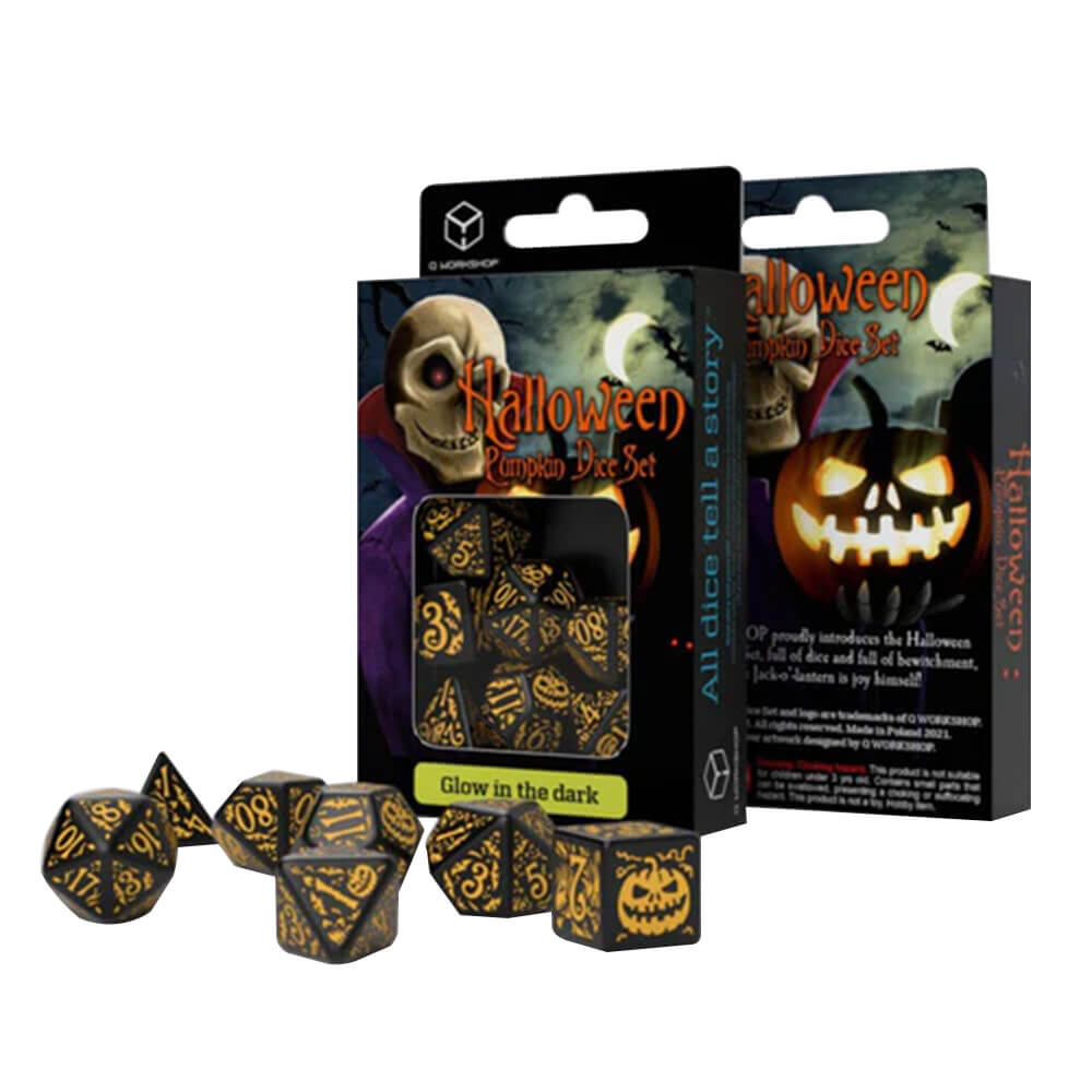 Q Workshop Halloween Pumpkin 7 Set da dadi