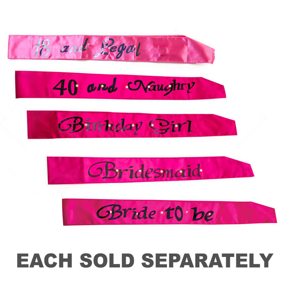 Hot Pink Flashing Sashes