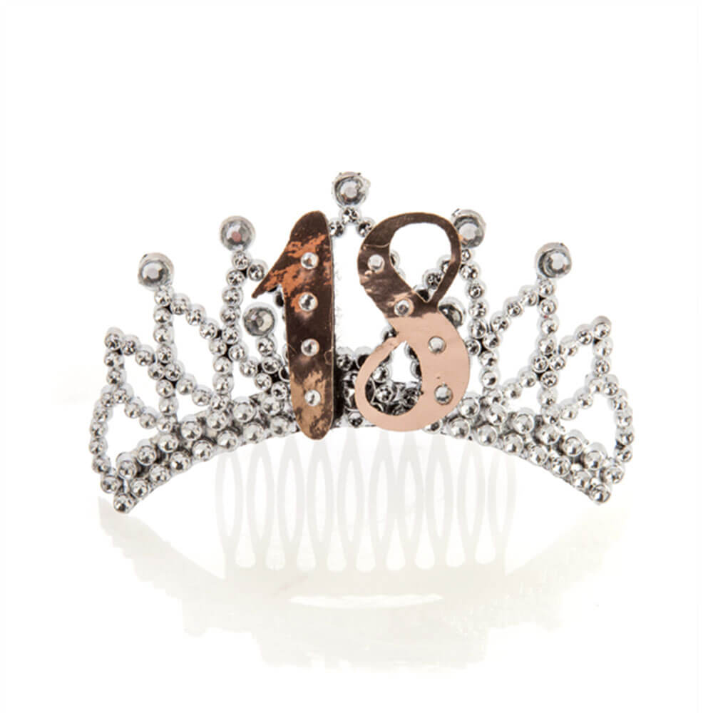 Tiara rosa d'oro e argento