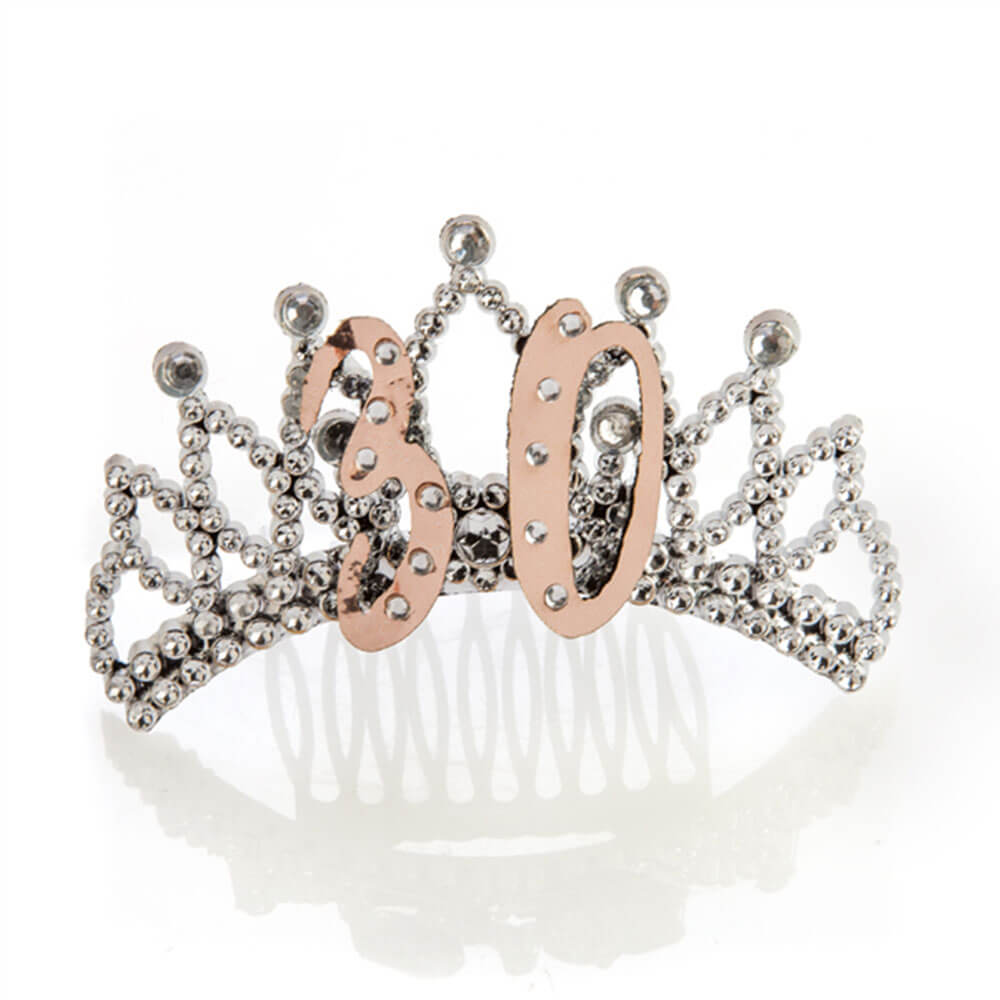 Tiara de oro rosa y plata