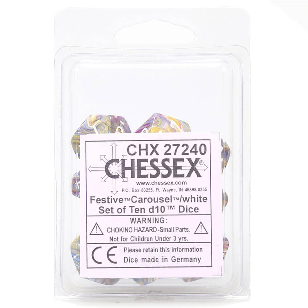 Chessex D10 Polyedral 10-Die feestelijke set