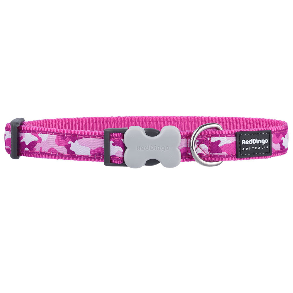 Hundehalsband mit Tarnmuster (Hot Pink)