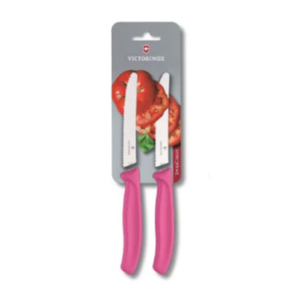  Victorinox Steak- und Tomatenmesser mit runder Spitze, 2 Stück, 11 cm