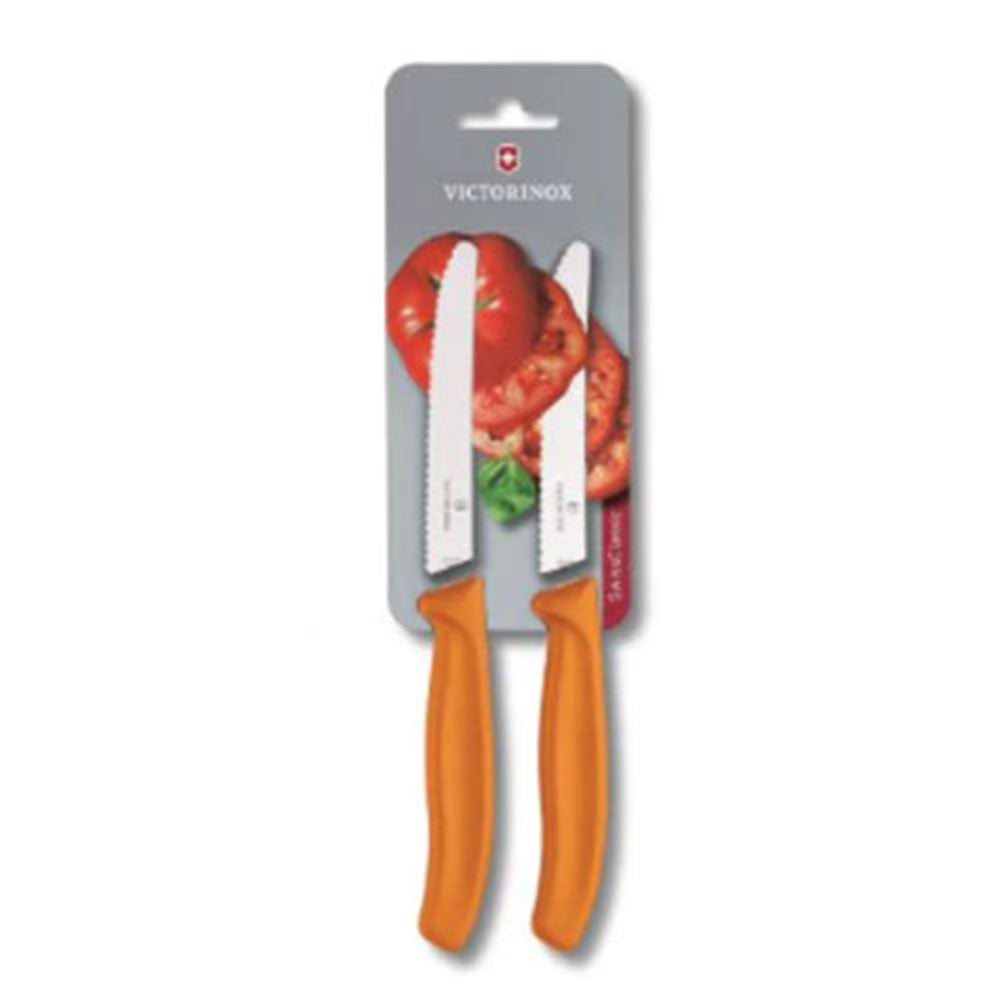  Victorinox Steak- und Tomatenmesser mit runder Spitze, 2 Stück, 11 cm