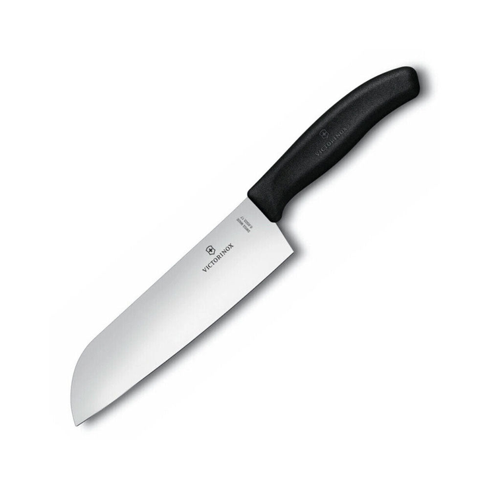 Classic Wide Blade Santoku Knife 17cm (sort)