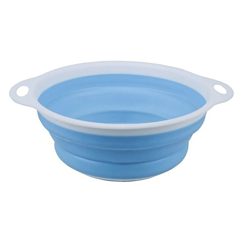 Foldable Collapsible Plastic Colander Blue