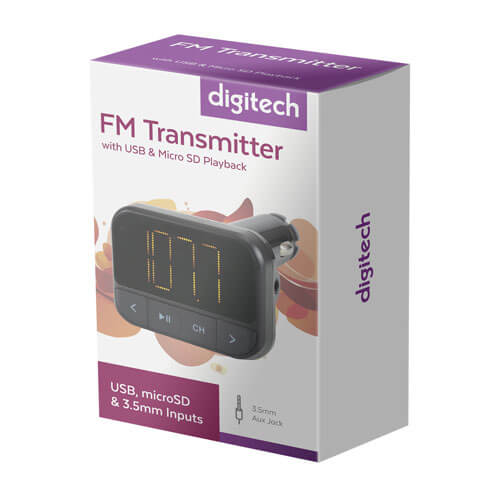 FM Transmitter with USB and Micro SD Playback