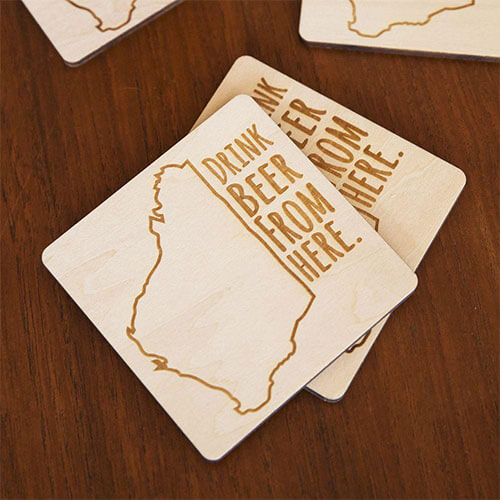 Journeyman Designs Drink Beer From Here Coasters (WA)