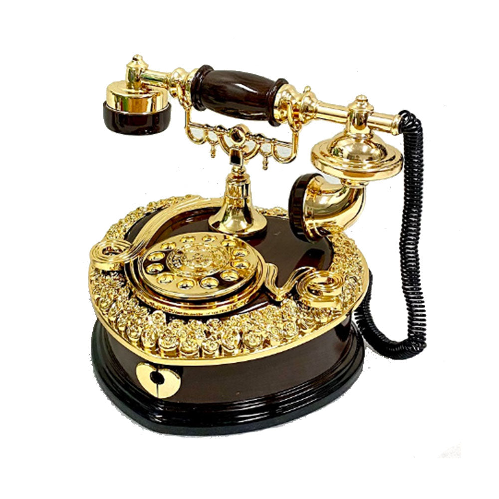 Boîte de musique à enroulement de téléphone antique avec tiroirs de bijoux