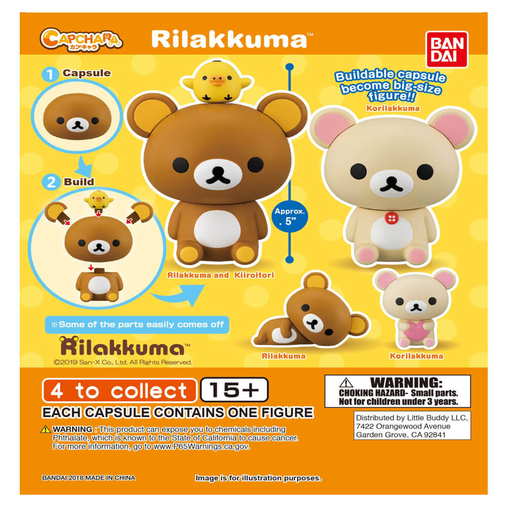 Gashapon Rilakkuma Cap Carácter (paquete de 50)