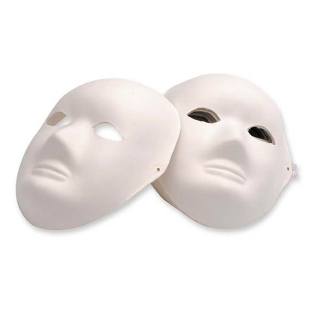 EC Paper Mache Masks med elastisk 24PK