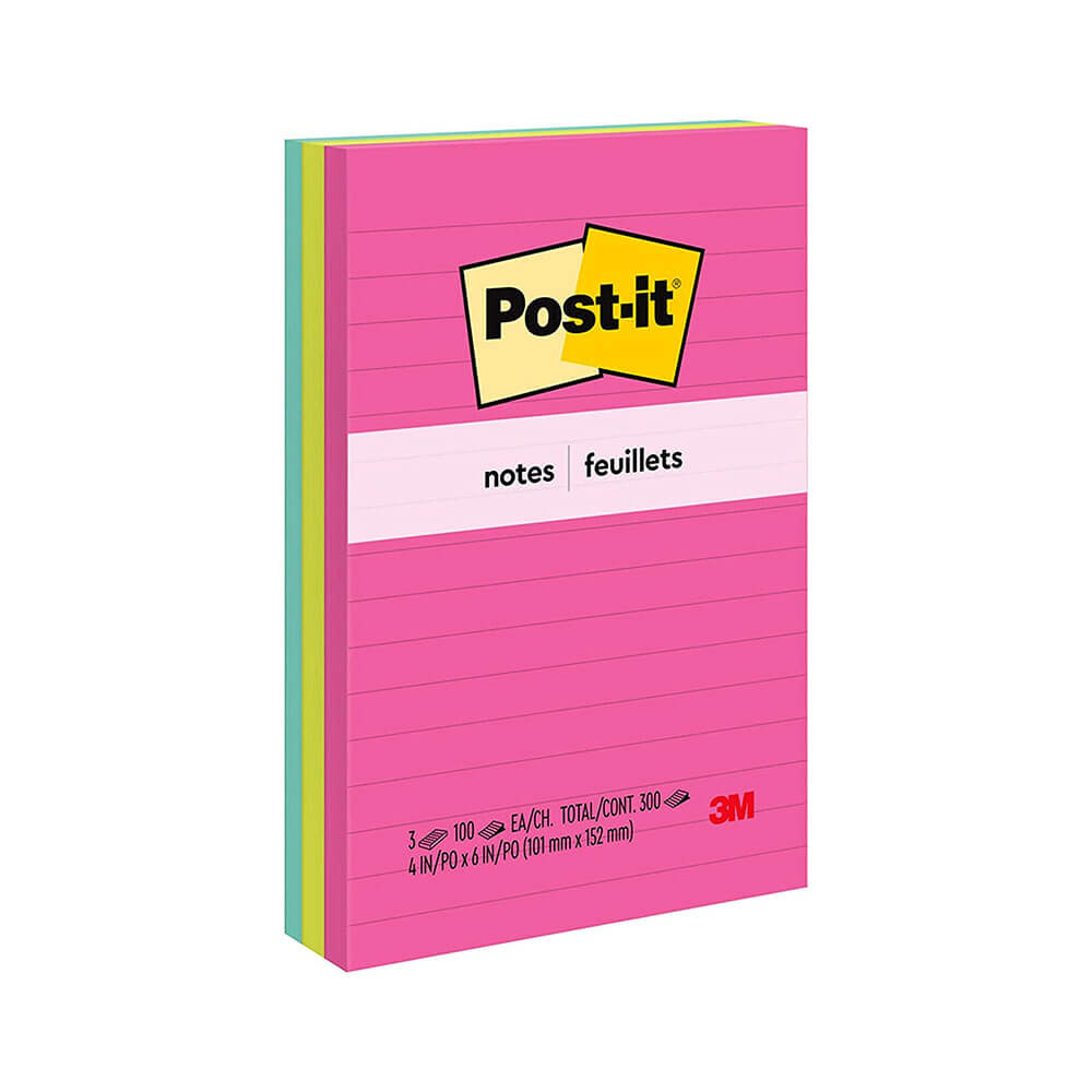 Post-itノート98x149mmの各種（3pk）