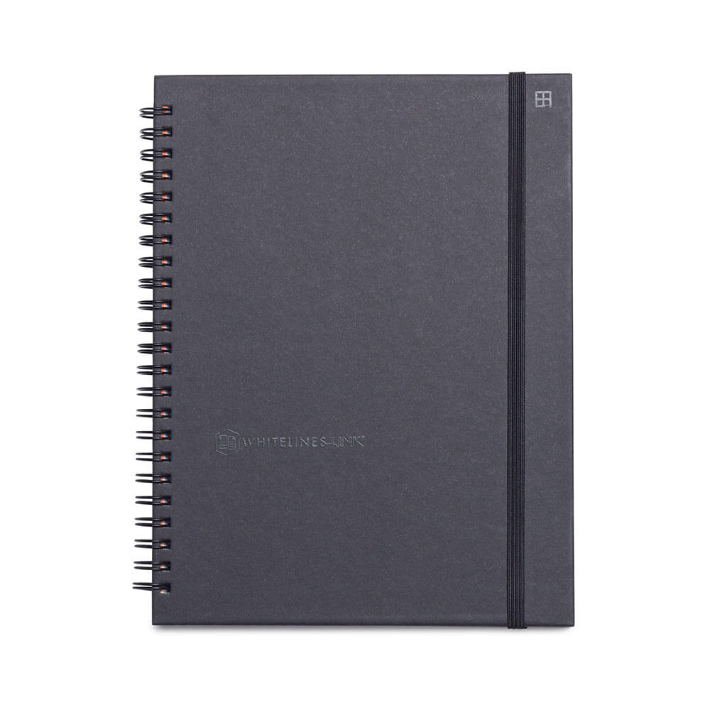 Whiteline Spiral Notebook A5 Black 160 Page