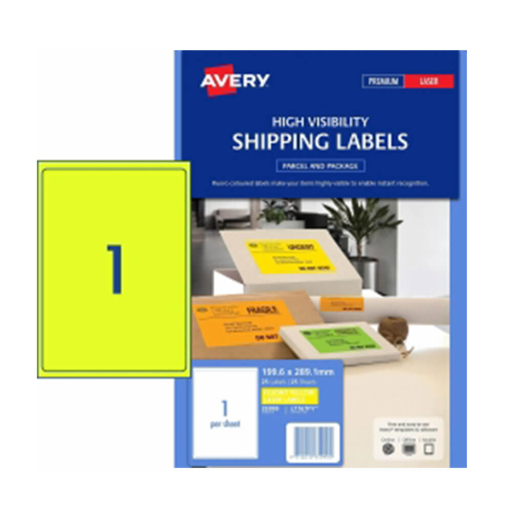 Avery High Synlighetsfraktetikett 25pk 1/ark