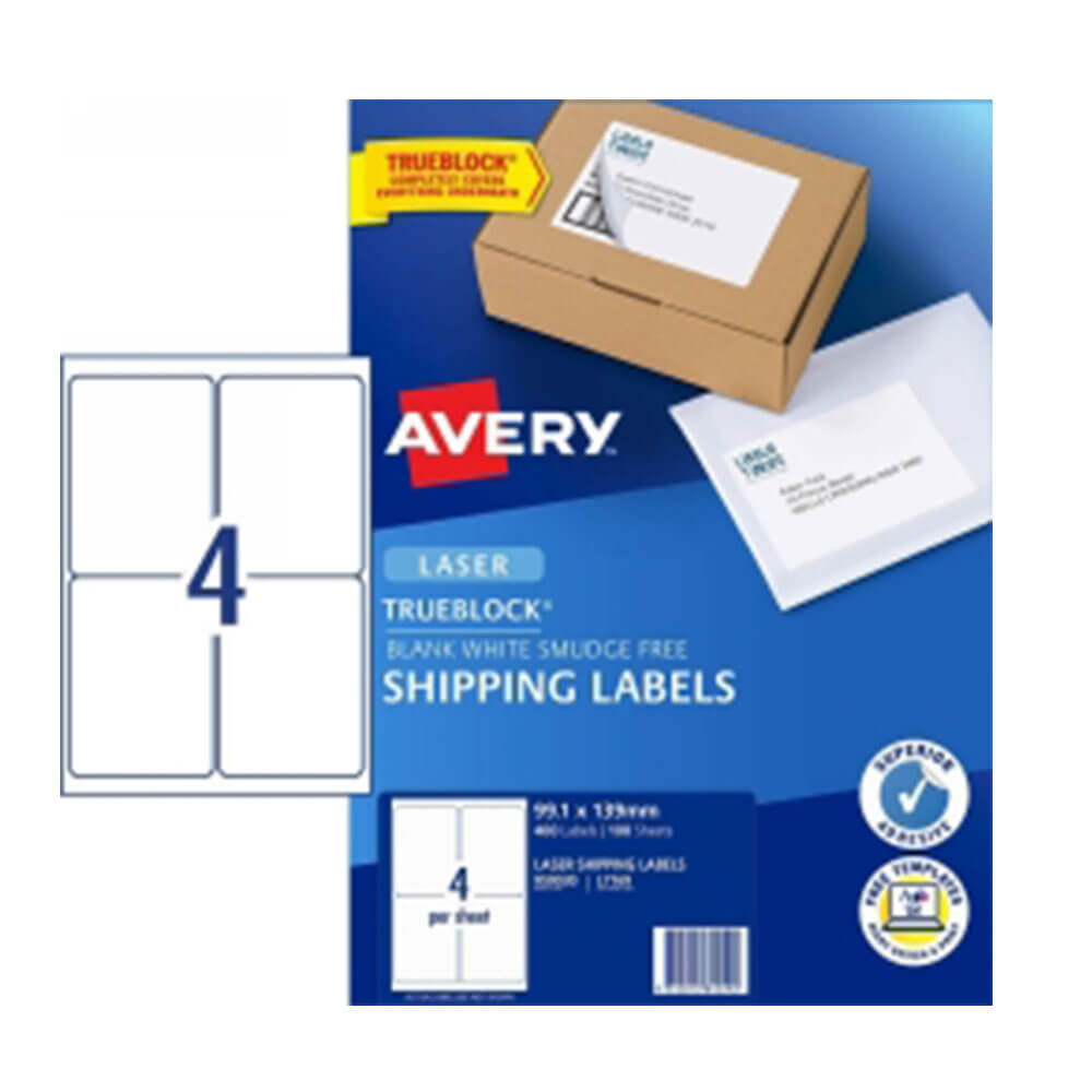 Rótulo de frete Avery White 100pk