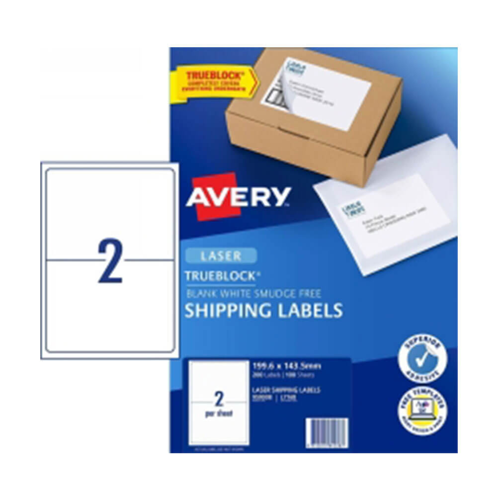 Avery scheepvaartlabel wit 100pk