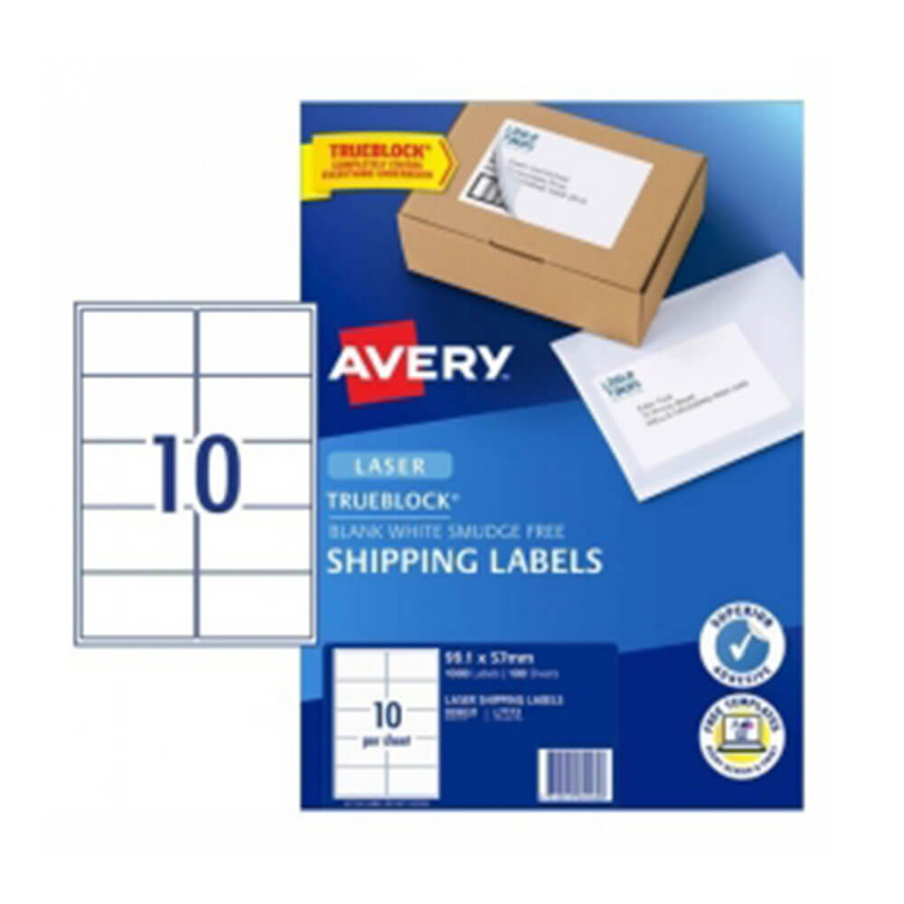 Rótulo de frete Avery White 100pk